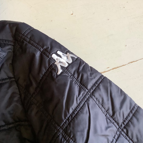 Kappa Black quilted Hooded Logo Jacket Coat Large - Picture 5 of 12